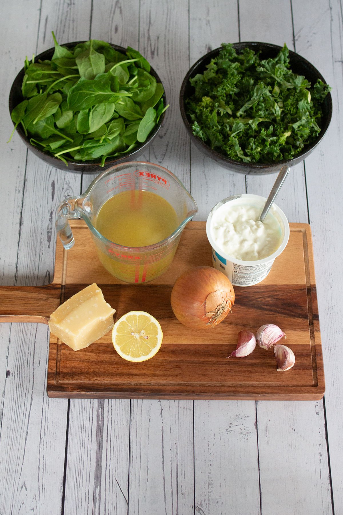 zesty green soup prepped ingredients