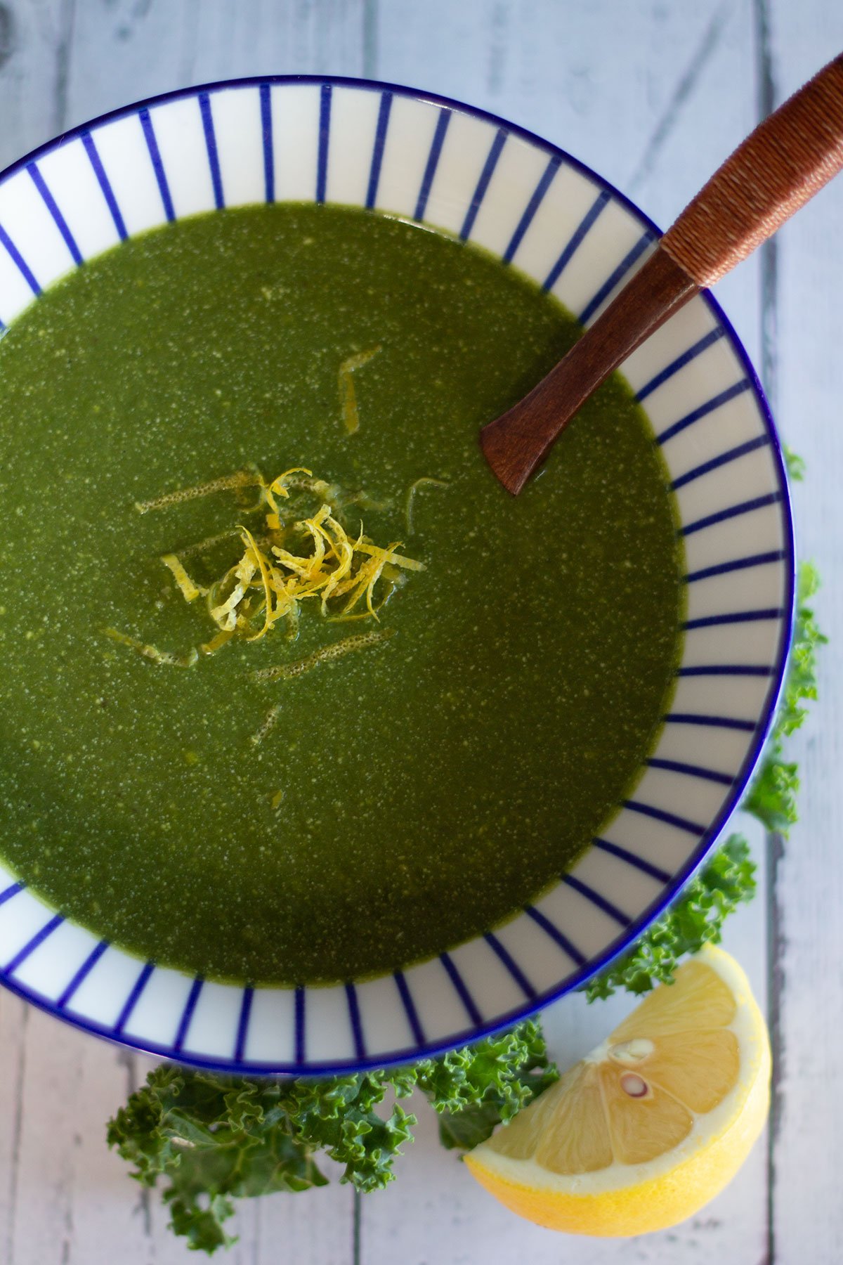 bowl of zesty green soup
