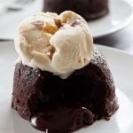 chocolate fondant cake with ice cream