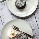 two chocolate fondant cakes withe iceceam
