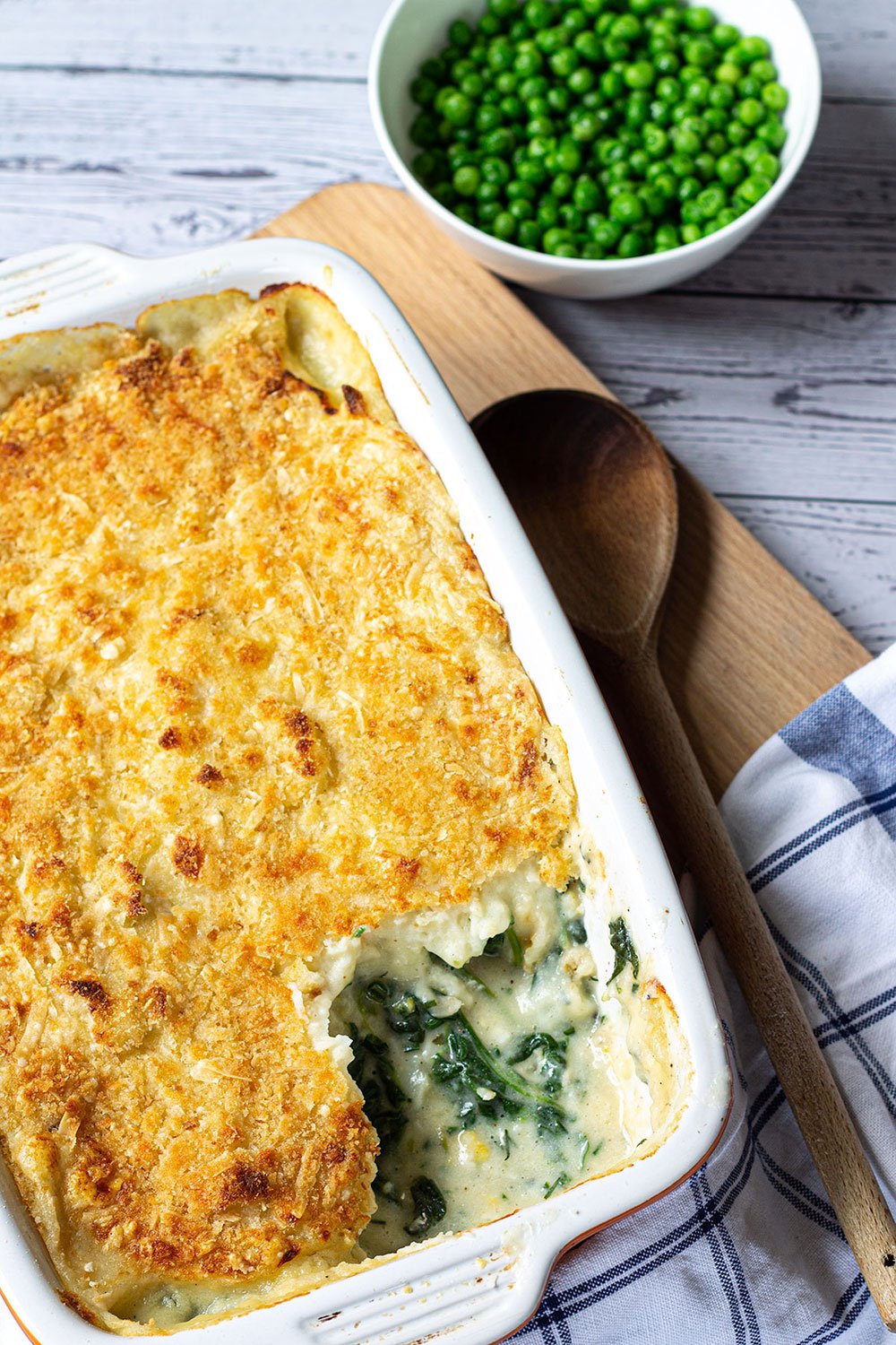 Easy Creamy Fish Pie With Spinach - Knife and Soul