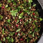 middle eastern lamb mince in a pan
