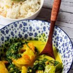 Easy Prawn Curry with Coconut Milk plated and served