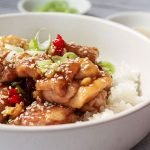 A bowl of Speedy and Spicy Sesame Chicken