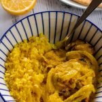 A bowl of Grilled Lemon & Turmeric Chicken Thighs