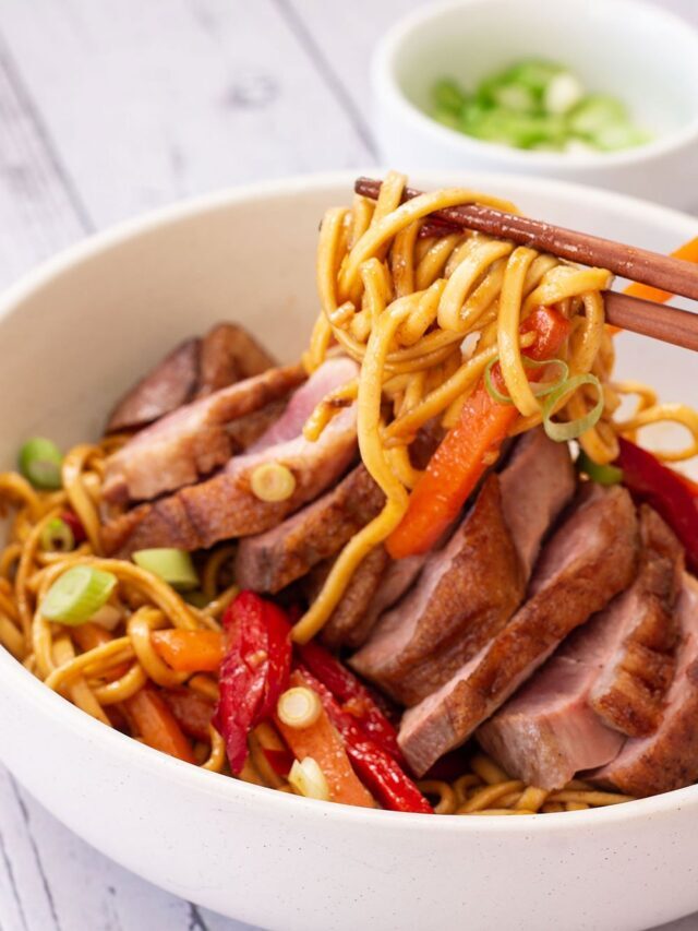 Stir Fried Duck with Noodles and Hoisin Sauce