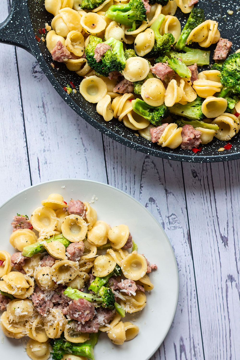 Little Ears Pasta with Sausage and Broccoli (Orecchiette) - Knife and Soul