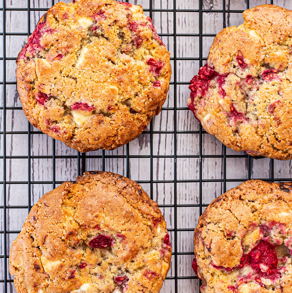 Half-and-Half White Chocolate Raspberry Cookies