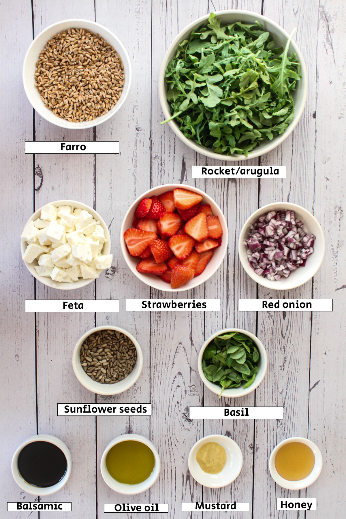 Strawberry and Rocket Salad Ingredients