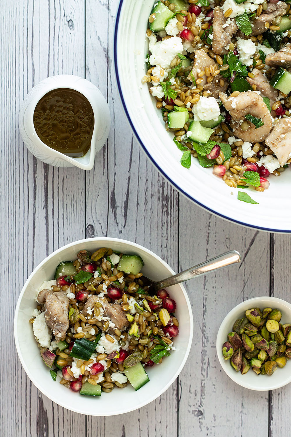 A serving of Chicken Freekeh Salad
