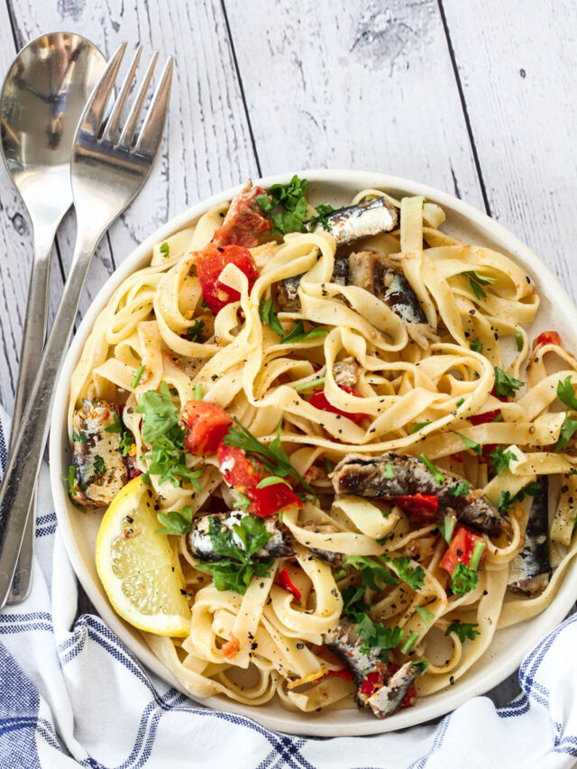 15 minute Sardine pasta