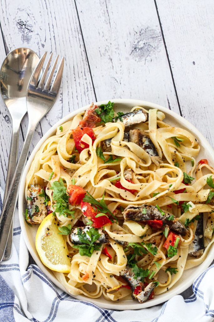 Spanish Sardines Pasta - Knife and Soul