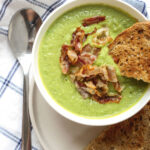 A serving of Easy & Healthy Broccoli and Pea Soup