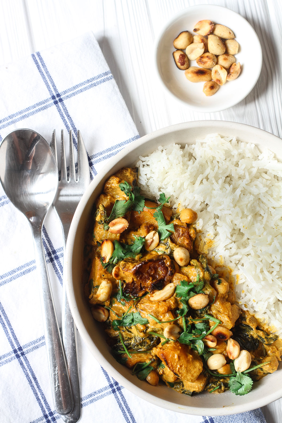 A serving of Roasted Butternut Squash & Chickpea Curry