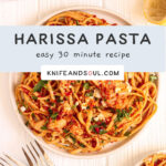 A plate of harissa pasta