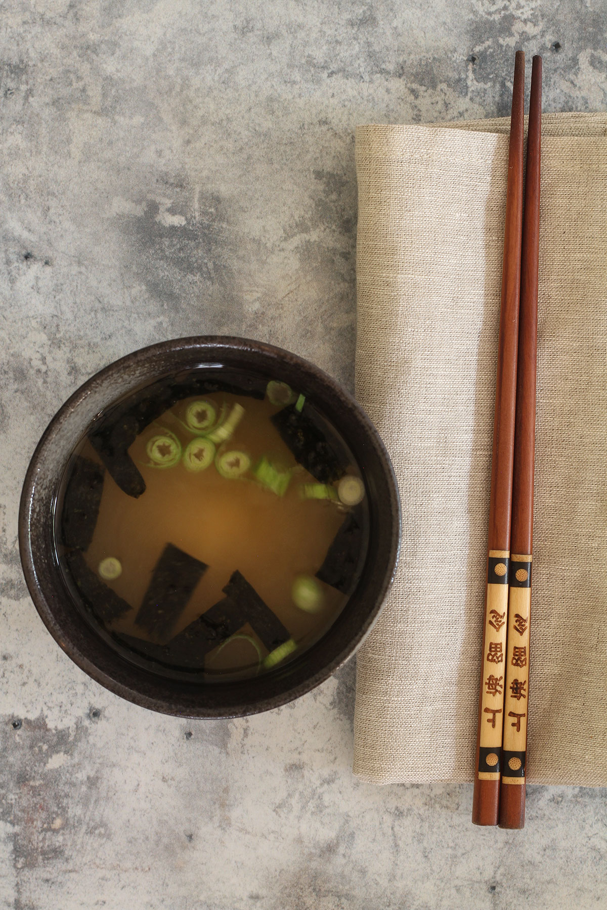 a bowl of miso soup