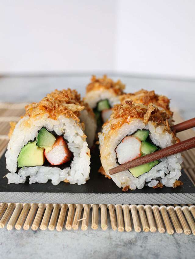 A serving of Crunchy Sushi Roll
