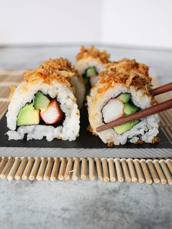 A serving of Crunchy Sushi Roll