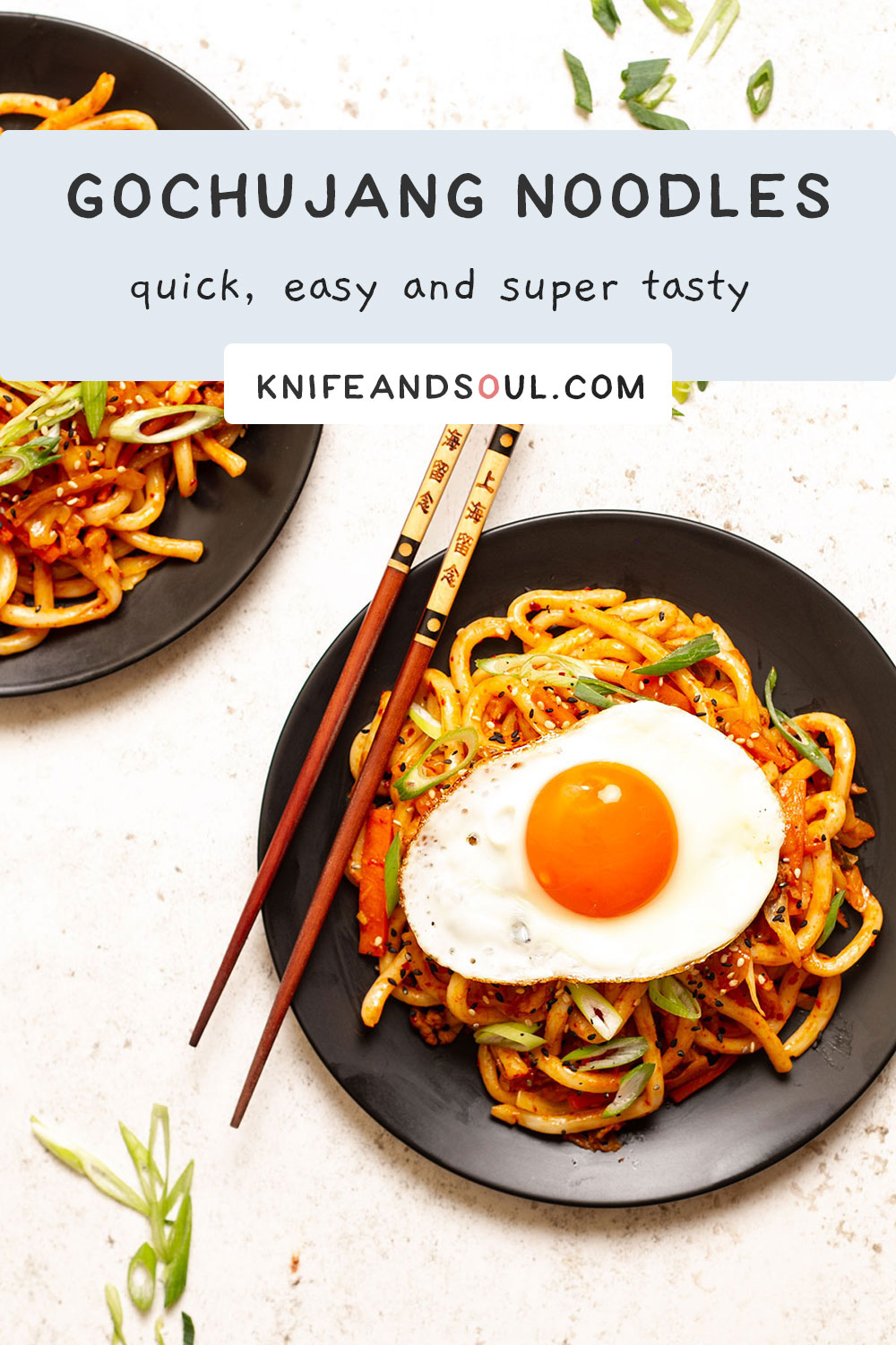 Spicy Korean Noodles (Gochujang noodles) - Knife and Soul