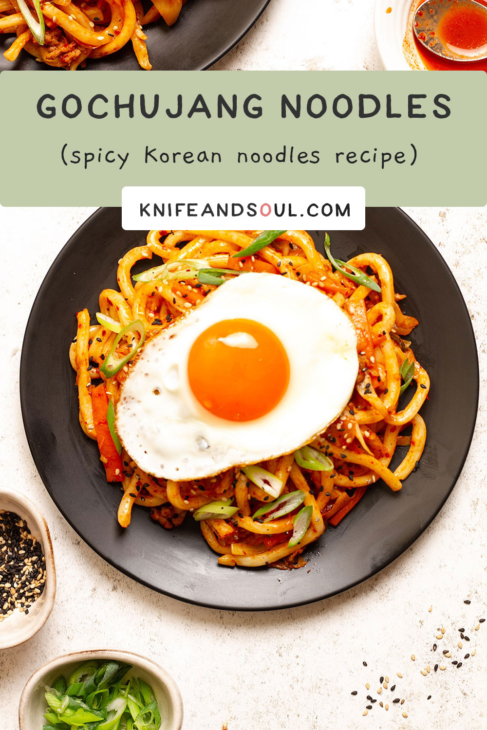 Spicy Korean Noodles (Gochujang noodles) - Knife and Soul