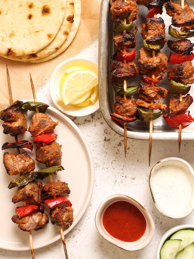 Lamb Kebabs served with flatbread