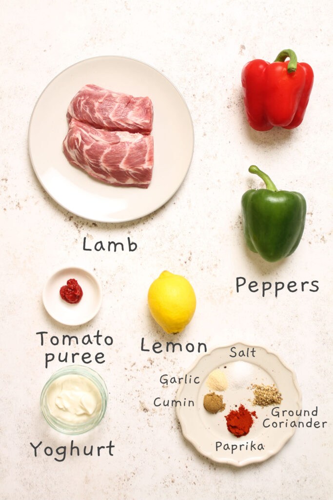 Lamb Shish Kebab ingredients