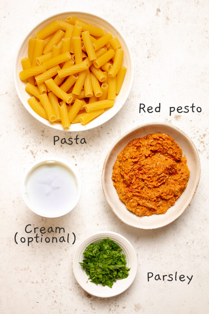 Red Pesto Pasta ingredients