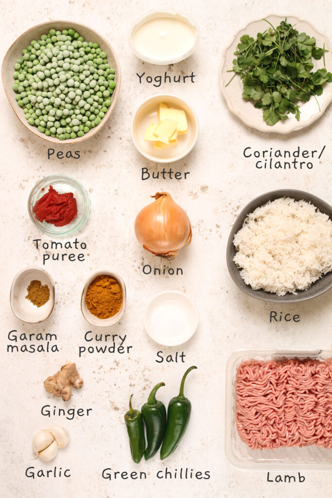 Easy Lamb Keema Rice ingredients