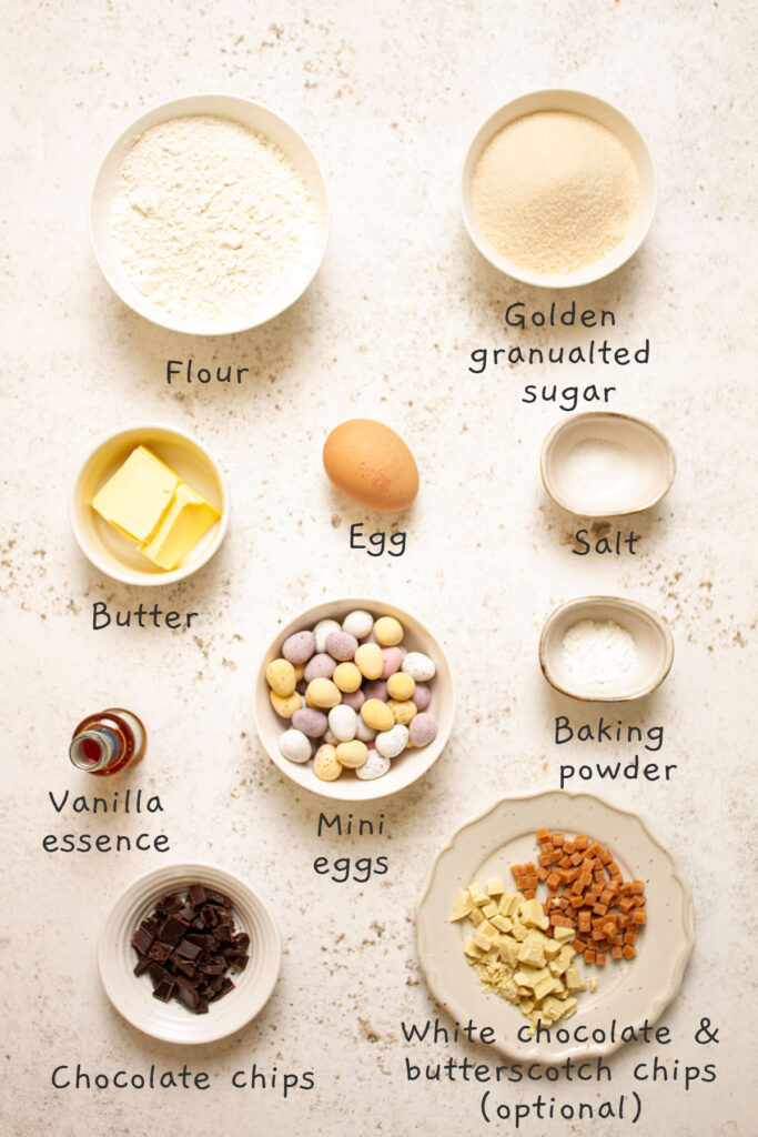 Mini Egg Cookies ingredients