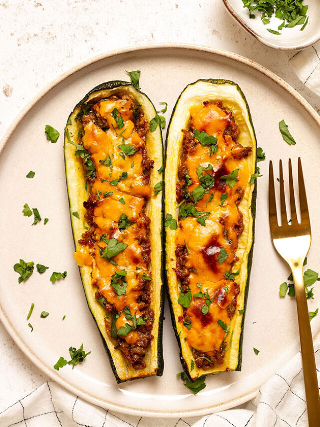 Stuffed Courgettes (with lamb mince)