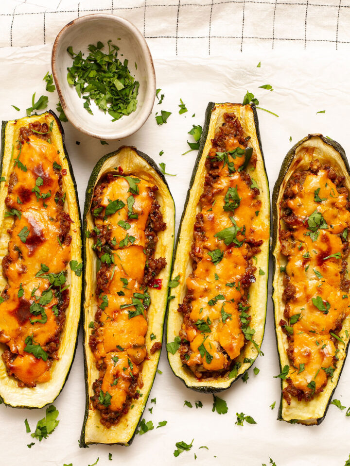 Easy Stuffed Courgettes with lamb mince