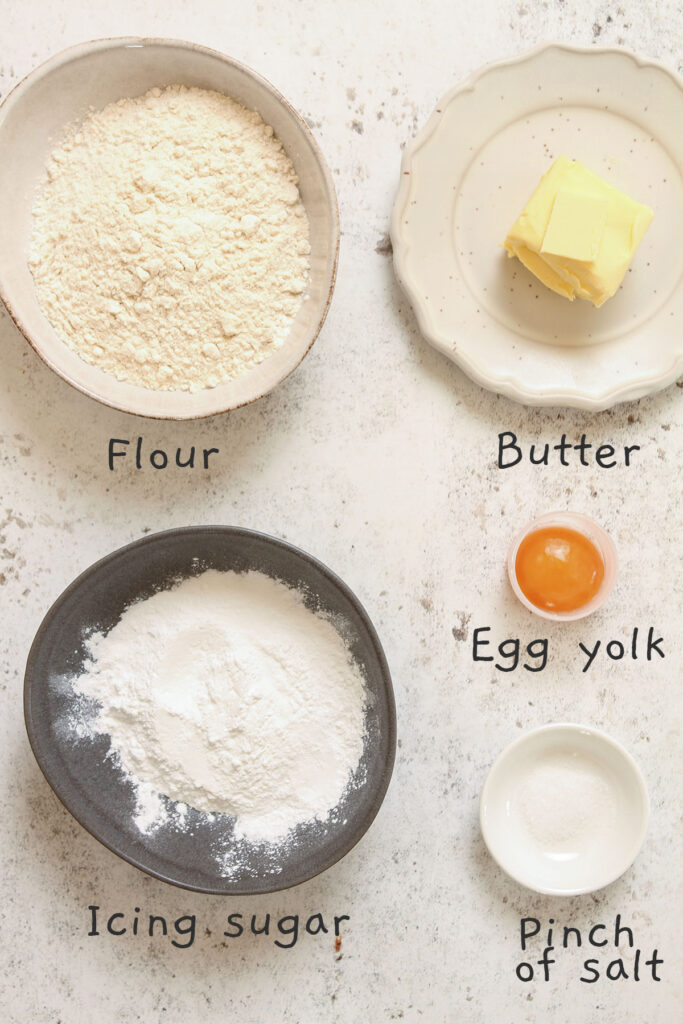 Mini Butterscotch tartlets pastry ingredients