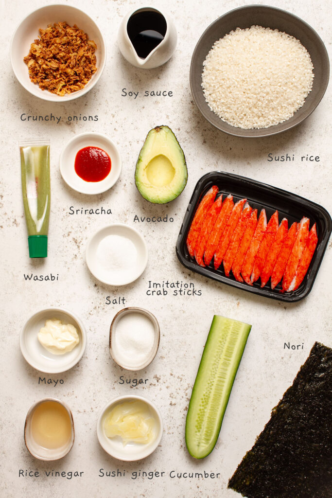 Crunchy Sushi Roll Recipe Ingredients