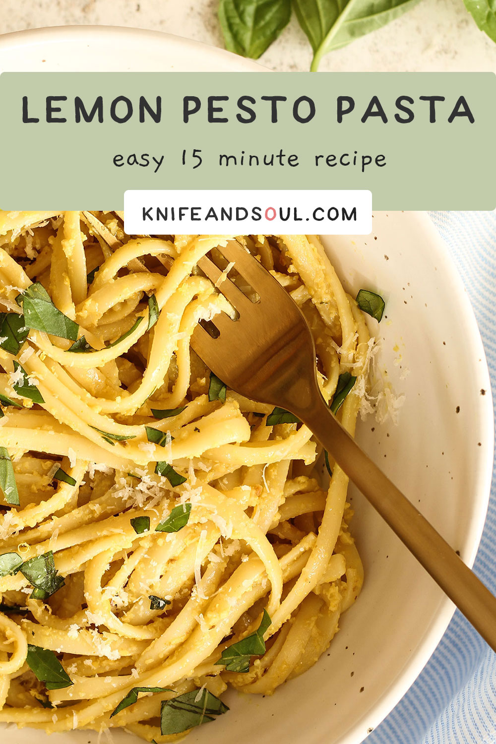 Lemon Pesto Pasta Sauce with Artichoke - Knife and Soul