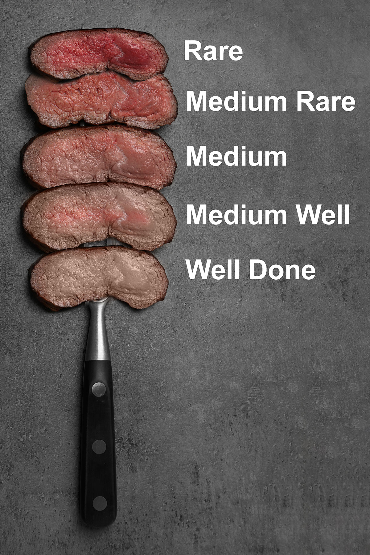 How do you like your steak Rare medium or well done Knife