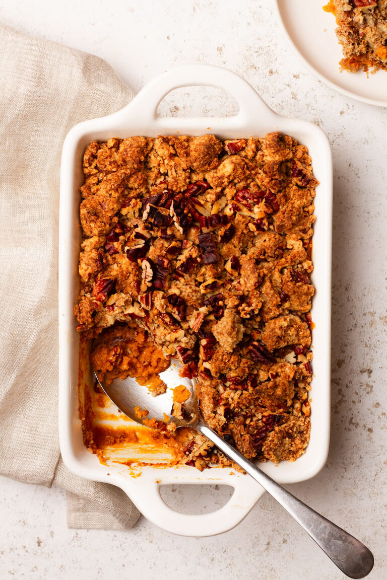 Sweet Potato Casserole Without Marshmallows (Pecan Topping) - Knife and ...